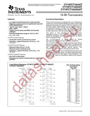 CY74FCT16245TPACT datasheet  